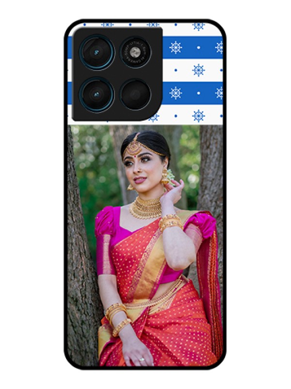 Custom Motorola Moto G57 Power Custom Glass Phone Case - Snow Pattern Design