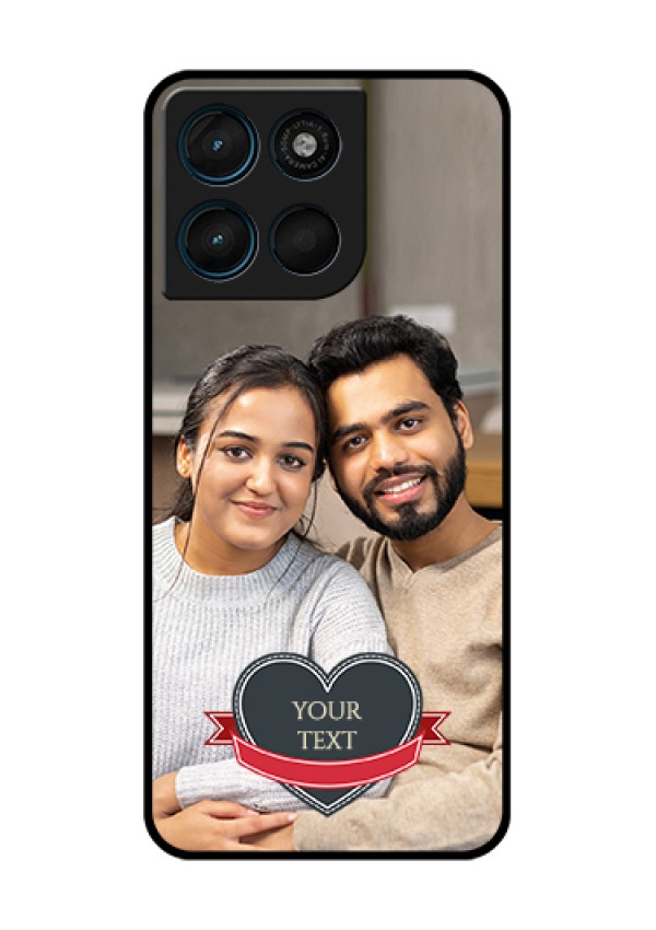 Motorola Moto G57 Power Custom Glass Phone Case - Just Married Couple Design