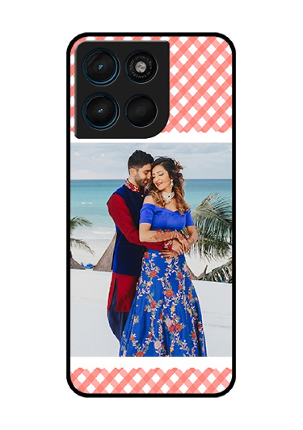 Motorola Moto G57 Power Custom Glass Phone Case - Pink Pattern Design