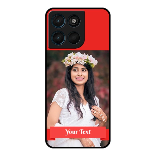 Motorola Moto G57 Power Custom Glass Phone Case - Simple Red Color Design Motorola Moto G57 Power Custom Glass Phone Case - Simple Red Color Design