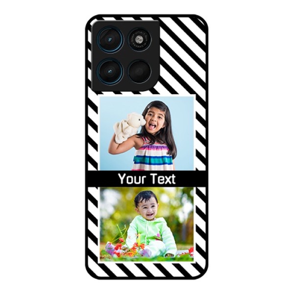 Motorola Moto G57 Power Custom Glass Phone Case - Black And White Stripes Design Motorola Moto G57 Power Custom Glass Phone Case - Black And White Stripes Design