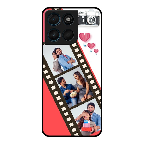 Motorola Moto G57 Power Custom Glass Phone Case - 3 Image Holder With Film Reel Motorola Moto G57 Power Custom Glass Phone Case - 3 Image Holder With Film Reel