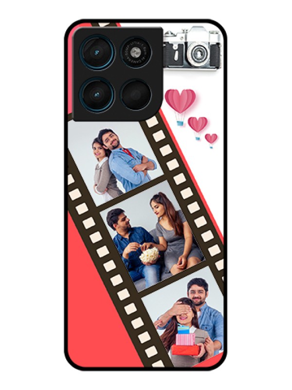 Custom Motorola Moto G57 Power Custom Glass Phone Case - 3 Image Holder With Film Reel