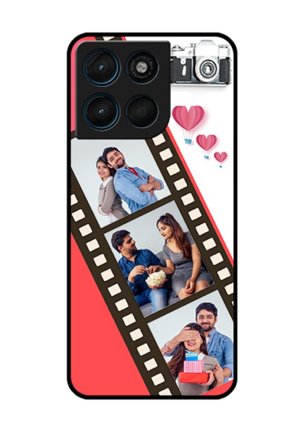 Motorola Moto G57 Power Custom Glass Phone Case - 3 Image Holder With Film Reel