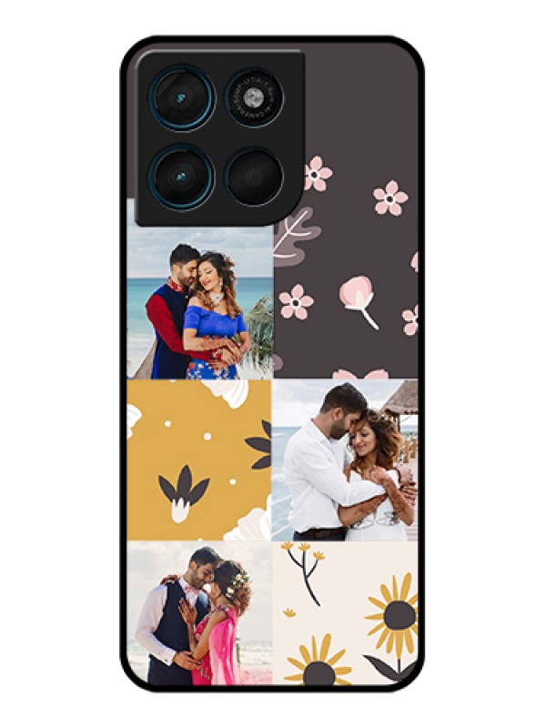 Custom Motorola Moto G57 Power Custom Glass Phone Case - 3 Images With Floral Design