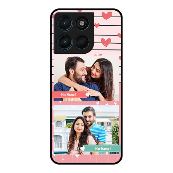 Motorola Moto G57 Power Custom Glass Phone Case - Photo With Heart Design Motorola Moto G57 Power Custom Glass Phone Case - Photo With Heart Design