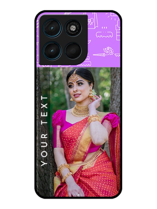 Custom Motorola Moto G57 Power Custom Glass Phone Case - Birthday Icons Design