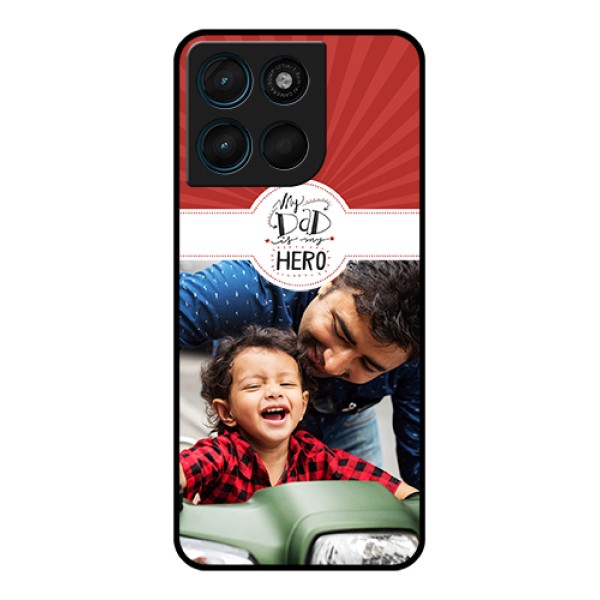 Motorola Moto G57 Power Custom Glass Phone Case - My Dad Hero Design