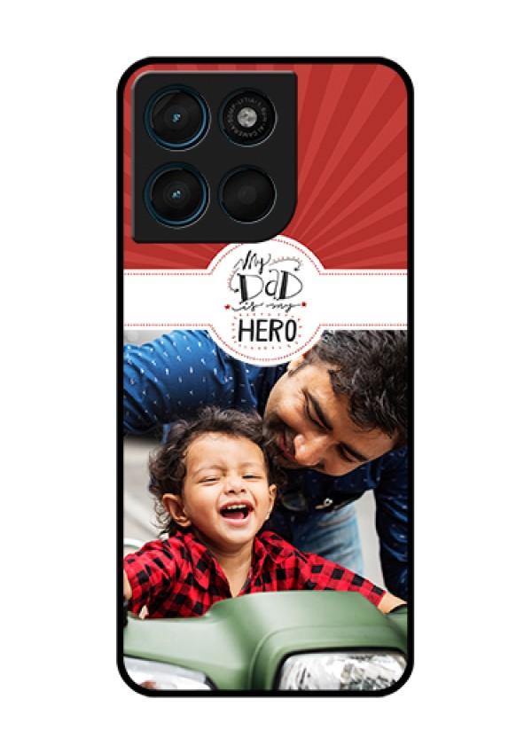 Motorola Moto G57 Power Custom Glass Phone Case - My Dad Hero Design