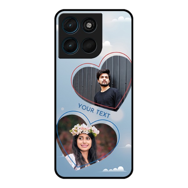 Motorola Moto G57 Power Custom Glass Phone Case - Blue Color Couple Design Motorola Moto G57 Power Custom Glass Phone Case - Blue Color Couple Design