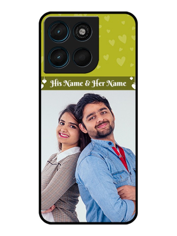 Custom Motorola Moto G57 Power Custom Glass Phone Case - You & Me Heart Design