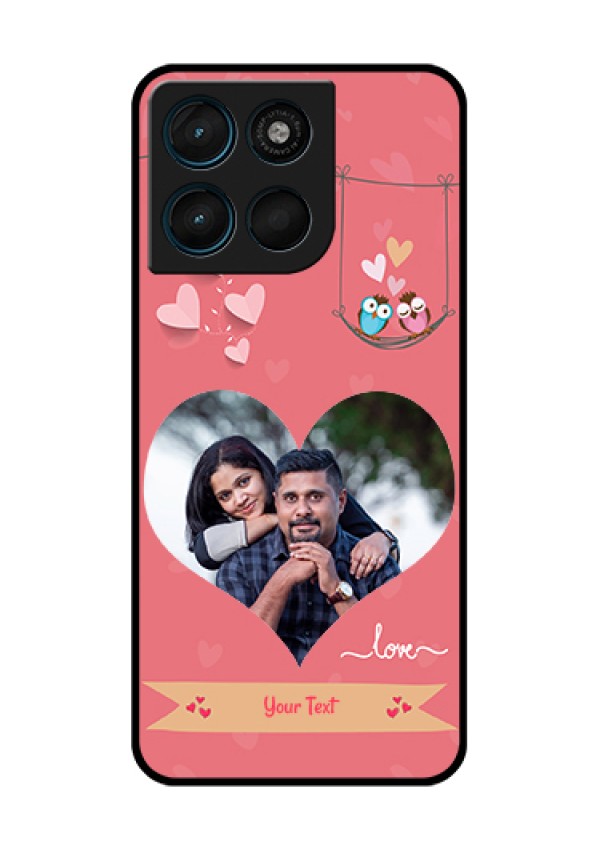Motorola Moto G57 Power Custom Glass Phone Case - Peach Color Love Design