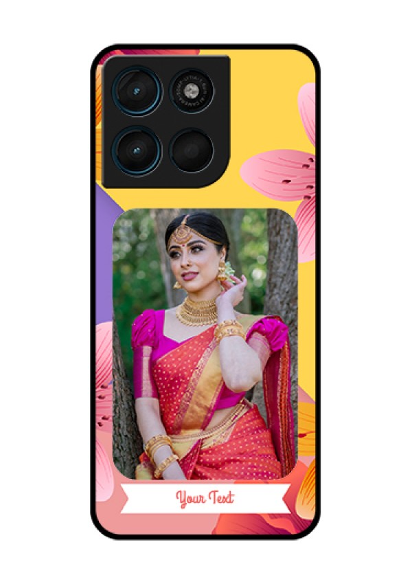 Motorola Moto G57 Power Custom Glass Phone Case - 3 Image With Vintage Floral Design