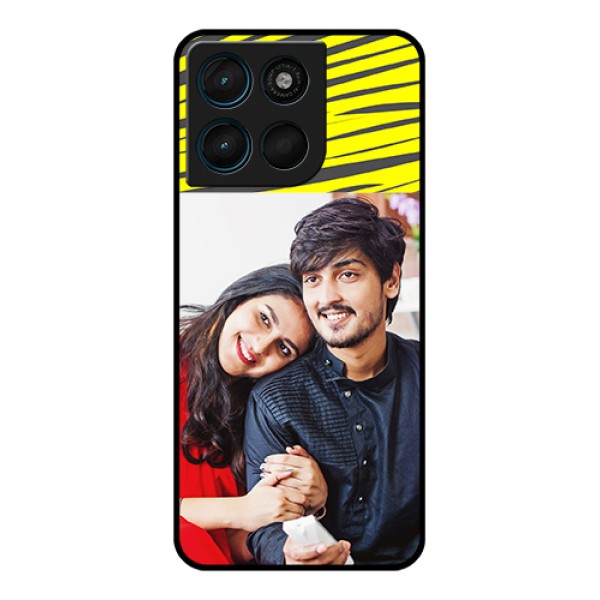 Motorola Moto G57 Power Custom Glass Phone Case - Yellow Abstract Design Motorola Moto G57 Power Custom Glass Phone Case - Yellow Abstract Design