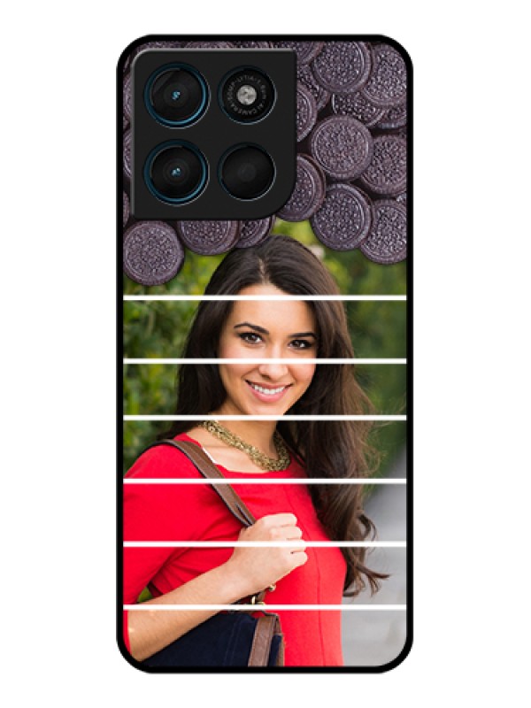 Custom Motorola Moto G57 Power Custom Glass Phone Case - With Oreo Biscuit Design