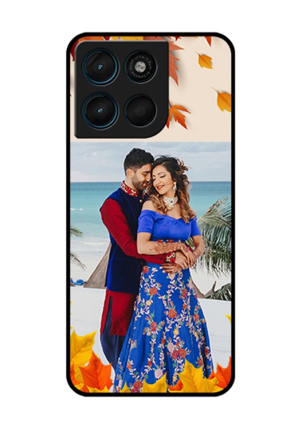 Motorola Moto G57 Power Custom Glass Phone Case - Autumn Maple Leaves Design