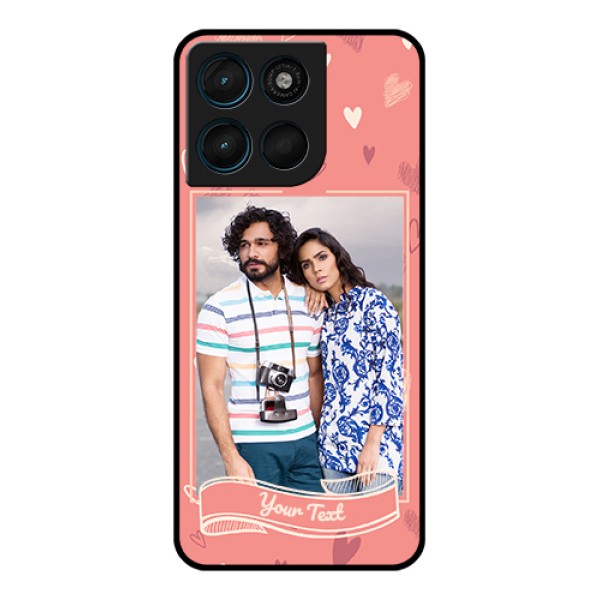 Motorola Moto G57 Power Custom Glass Phone Case - Love Doodle Art Design