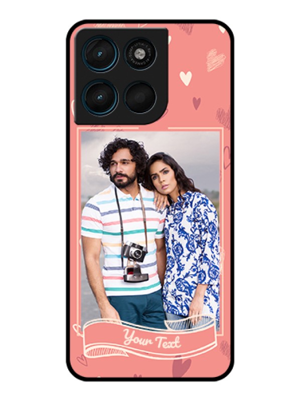 Custom Motorola Moto G57 Power Custom Glass Phone Case - Love Doodle Art Design