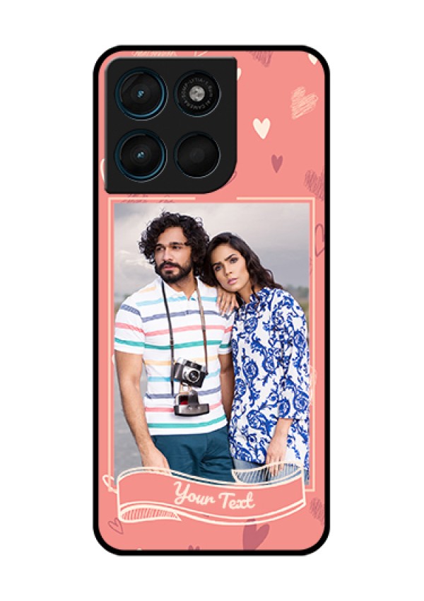 Motorola Moto G57 Power Custom Glass Phone Case - Love Doodle Art Design