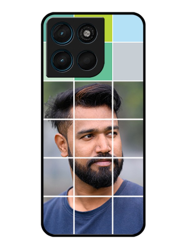 Custom Motorola Moto G57 Power Custom Glass Phone Case - With White Box Pattern