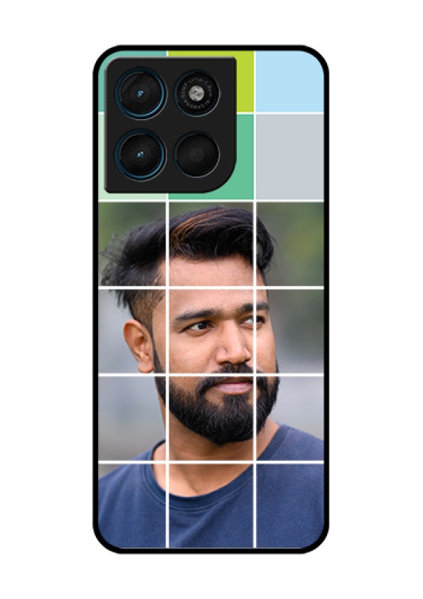 Motorola Moto G57 Power Custom Glass Phone Case - With White Box Pattern