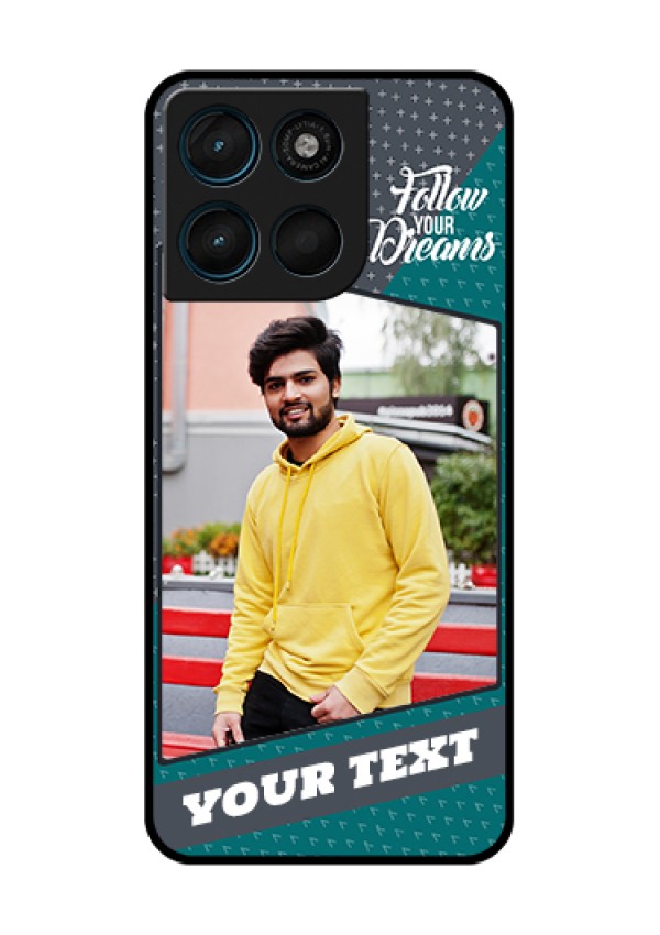 Motorola Moto G57 Power Custom Glass Phone Case - Background Pattern Design With Quote
