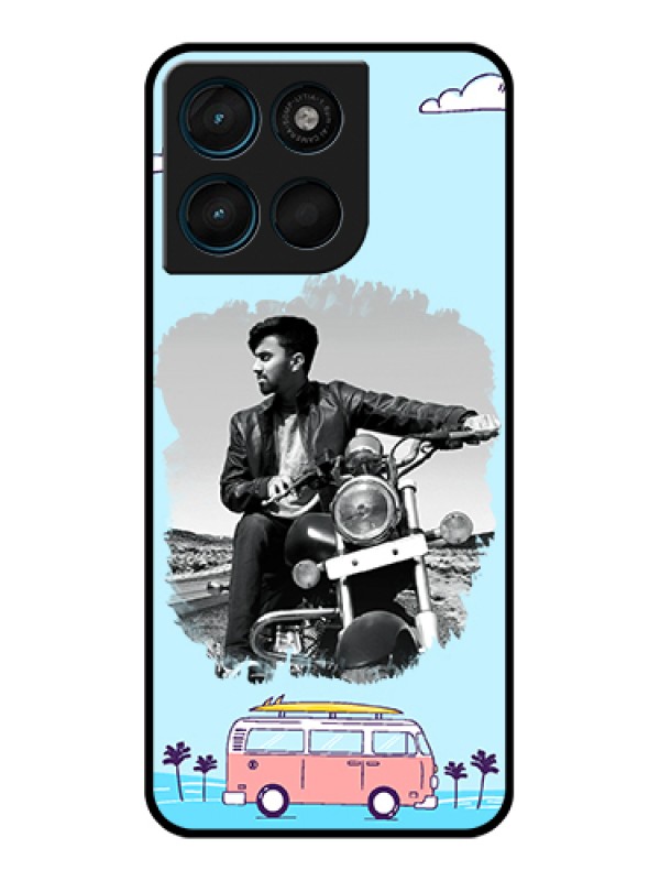 Custom Motorola Moto G57 Power Custom Glass Phone Case - Travel & Adventure Design