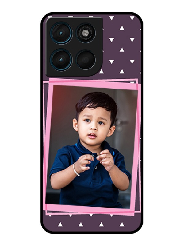 Custom Motorola Moto G57 Power Custom Glass Phone Case - Triangle Pattern Dotted Design