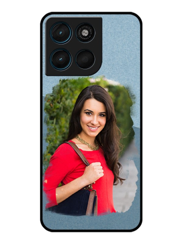 Custom Motorola Moto G57 Power Custom Glass Phone Case - Grunge Line Art Design