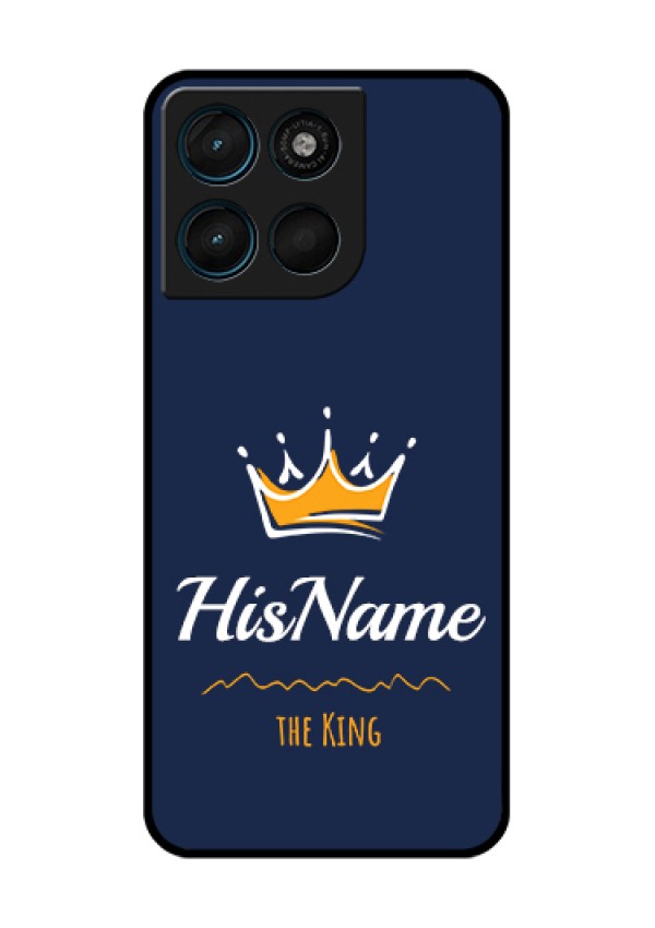 Motorola Moto G57 Power Custom Glass Phone Case - King With Name Design