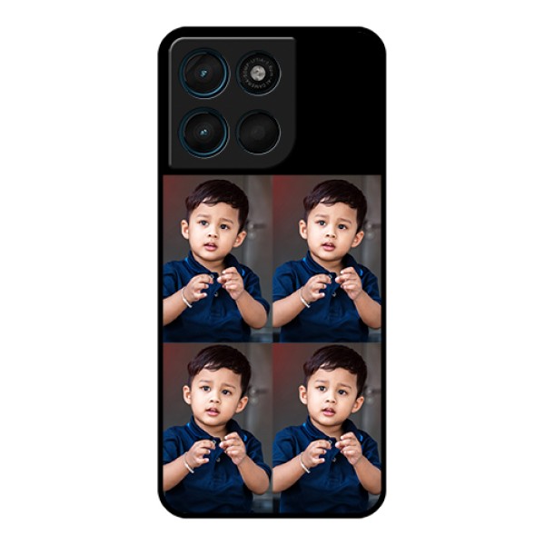 Motorola Moto G57 Power Custom Glass Phone Case - 4 Image Holder Design Motorola Moto G57 Power Custom Glass Phone Case - 4 Image Holder Design