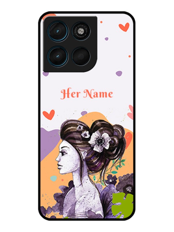 Custom Motorola Moto G57 Power Custom Glass Phone Case - Woman And Nature Design