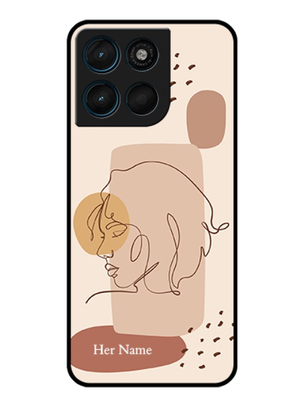 Custom Motorola Moto G57 Power Custom Glass Phone Case - Calm Woman Line Art Design