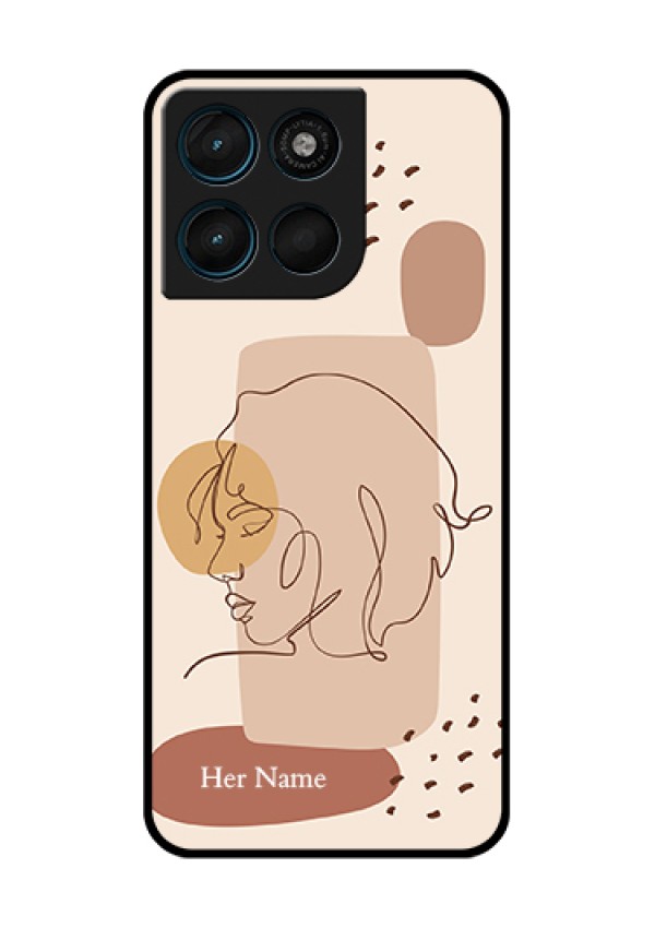 Motorola Moto G57 Power Custom Glass Phone Case - Calm Woman Line Art Design