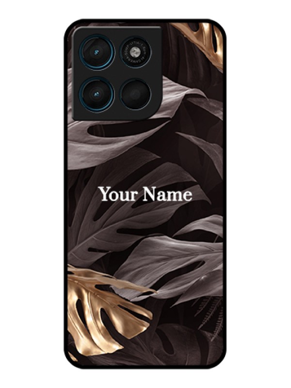 Custom Motorola Moto G57 Power Custom Glass Phone Case - Wild Leaves Digital Paint Design