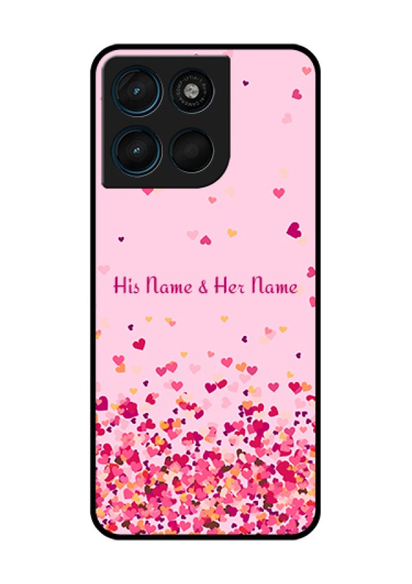 Motorola Moto G57 Power Custom Glass Phone Case - Floating Hearts Design