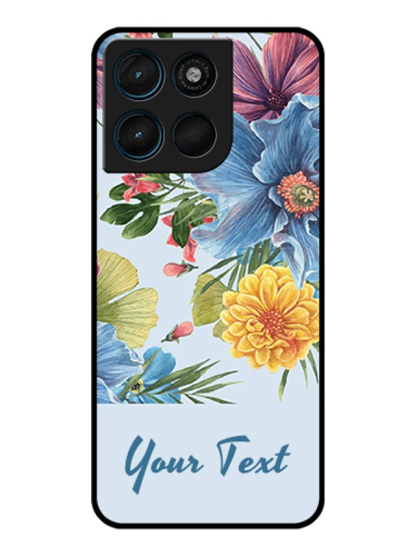 Custom Motorola Moto G57 Power Custom Glass Phone Case - Stunning Watercolored Flowers Painting Design