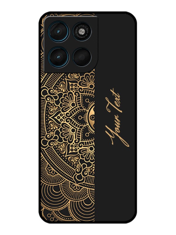 Custom Motorola Moto G57 Power Custom Glass Phone Case - Mandala Art With Custom Text Design