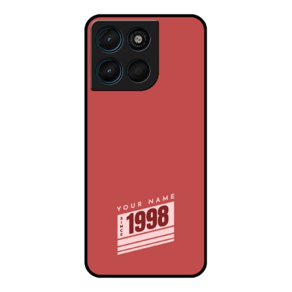 Motorola Moto G57 Power Custom Glass Phone Case - Red Custom Year Of Birth Design
