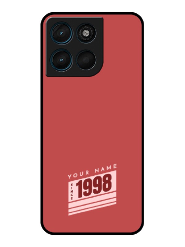 Custom Motorola Moto G57 Power Custom Glass Phone Case - Red Custom Year Of Birth Design