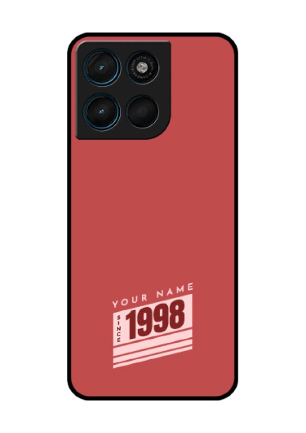 Motorola Moto G57 Power Custom Glass Phone Case - Red Custom Year Of Birth Design