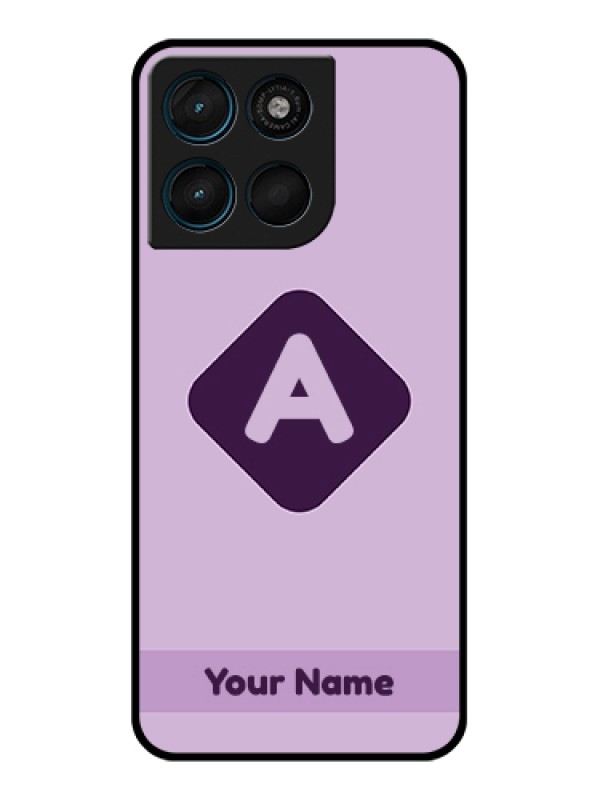 Custom Motorola Moto G57 Power Custom Glass Phone Case - Custom Letter In Curved Badge Design