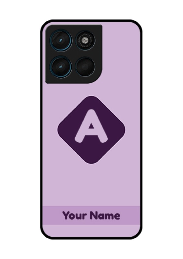 Motorola Moto G57 Power Custom Glass Phone Case - Custom Letter In Curved Badge Design