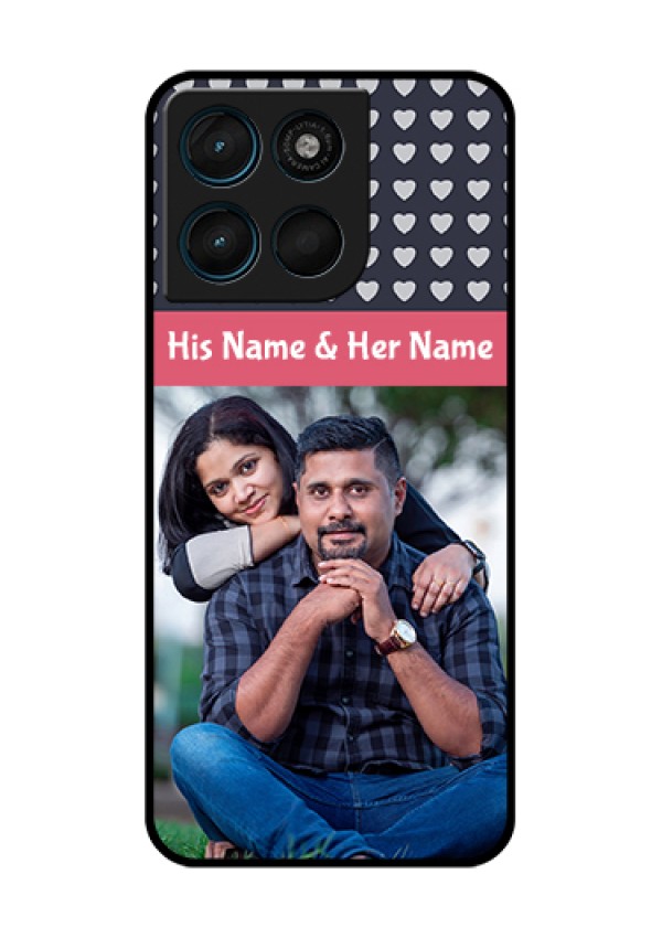 Motorola Moto G67 Power Custom Glass Phone Case - Love Symbols Design