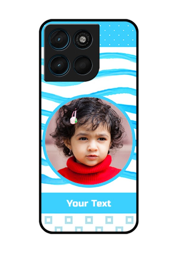 Motorola Moto G67 Power Custom Glass Phone Case - Simple Blue Case Design