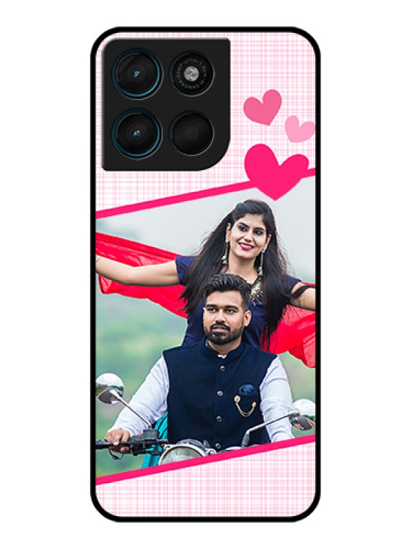 Custom Motorola Moto G67 Power Custom Glass Phone Case - Love Shape Heart Design