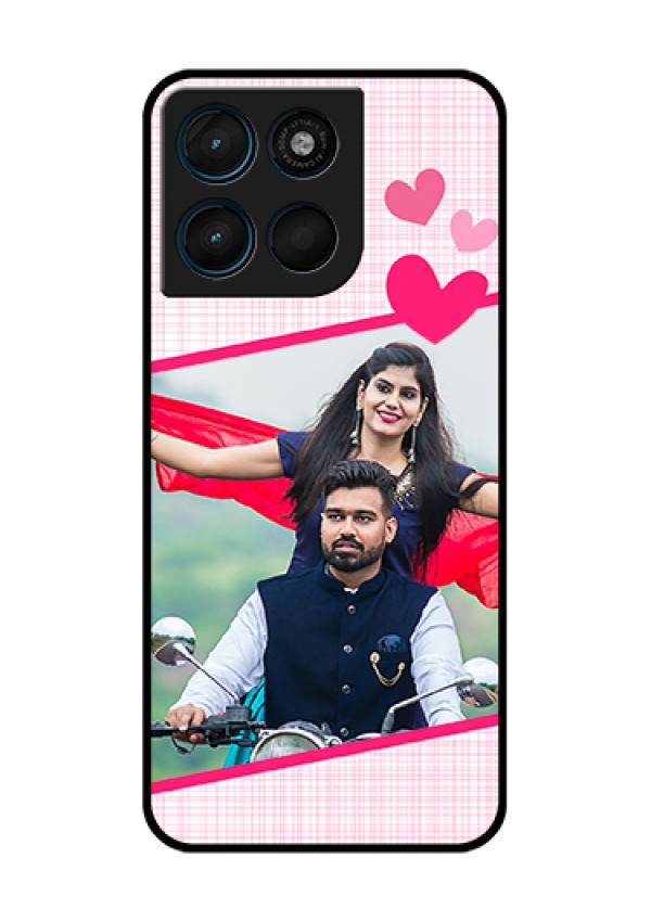 Motorola Moto G67 Power Custom Glass Phone Case - Love Shape Heart Design