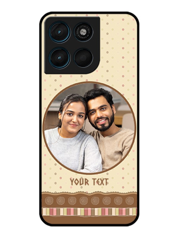 Custom Motorola Moto G67 Power Custom Glass Phone Case - Brown Dotted Mobile Case Design