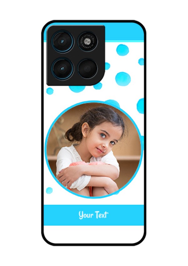 Motorola Moto G67 Power Custom Glass Phone Case - Blue Bubbles Pattern Design