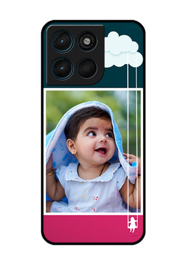 Motorola Moto G67 Power Custom Glass Phone Case - Cute Girl With Cloud Design